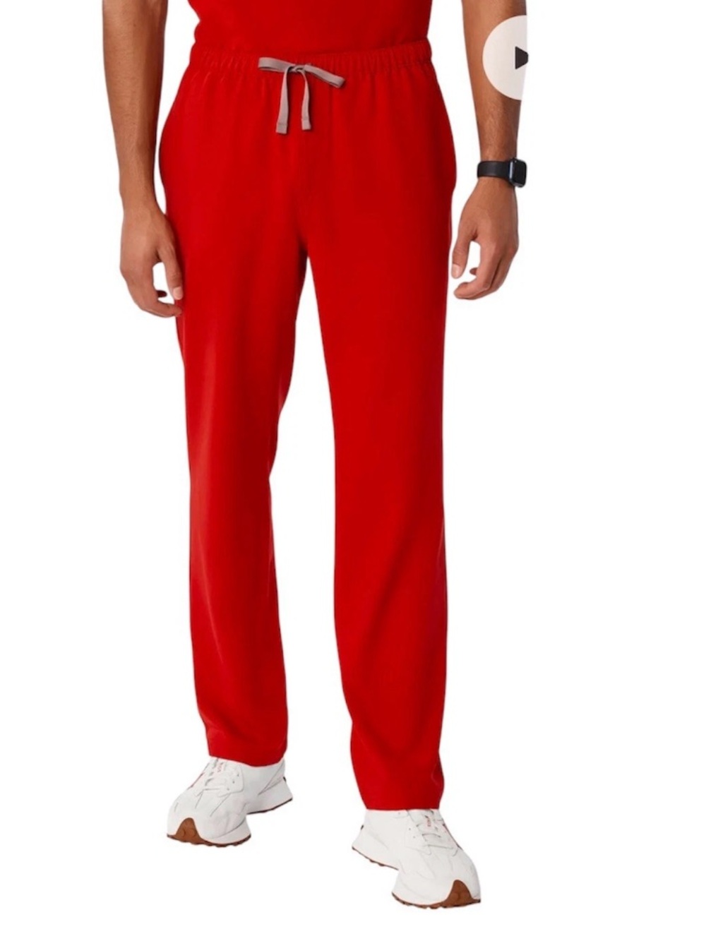 Figs Pisco Basic Scrub Pants Men’s Red XLR Elastic Waistband Drawcord 4 Pockets